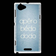 Coque Sony Xperia L Apéro bédo dodo bleu ZG