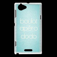 Coque Sony Xperia L Boulot Apéro Dodo Turquoise ZG