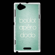 Coque Sony Xperia L Boulot Apéro Dodo Vert ZG