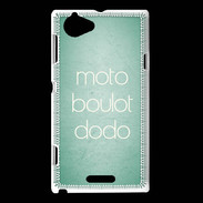 Coque Sony Xperia L Moto Boulot Dodo Vert ZG