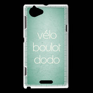 Coque Sony Xperia L Vélo Boulot Dodo Vert ZG