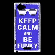 Coque Sony Xperia L Keep Calm Funky Bleu