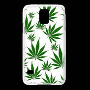 Coque Samsung Galaxy S5 Feuille de cannabis sur fond blanc