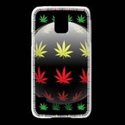 Coque Samsung Galaxy S5 Effet cannabis sur fond noir