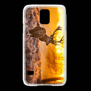 Coque Samsung Galaxy S5 Cerf au levé du soleil