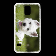 Coque Samsung Galaxy S5 Chiot terrier blanc 2
