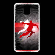 Coque Samsung Galaxy S5 Illustration Handball en noir et rouge