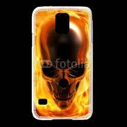 Coque Samsung Galaxy S5 crâne en feu