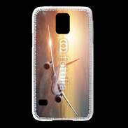 Coque Samsung Galaxy S5 Avion de ligne au coucher de soleil