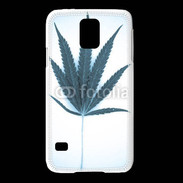 Coque Samsung Galaxy S5 Marijuana en bleu et blanc
