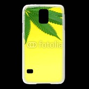 Coque Samsung Galaxy S5 Feuille de cannabis sur fond jaune 2