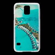 Coque Samsung Galaxy S5 Vue aérienne Bungalow à Tahiti