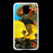 Coque Samsung Galaxy S5 Poissons exotiques jaune 5
