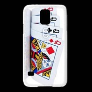 Coque Samsung Galaxy S5 Carré de dames au poker