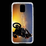Coque Samsung Galaxy S5 Motocross et soleil