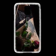 Coque Samsung Galaxy S5 Lingerie et rose rouge