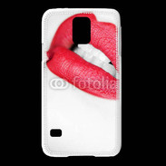 Coque Samsung Galaxy S5 bouche sexy rouge à lèvre gloss crayon contour