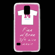 Coque Samsung Galaxy S5 3/4 aile droit Bonus offensif-défensif Rose