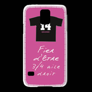 Coque Samsung Galaxy S5 3/4 aile droit Bonus offensif-défensif Rose 2