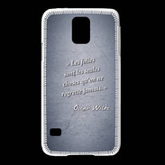 Coque Samsung Galaxy S5 Les Folies Bleu Citation Oscar Wilde