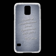 Coque Samsung Galaxy S5 Public génie Bleu Citation Oscar Wilde