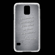 Coque Samsung Galaxy S5 Survie valeur Noir Citation Oscar Wilde