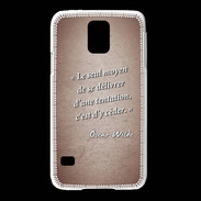 Coque Samsung Galaxy S5 Tentation Rouge Citation Oscar Wilde