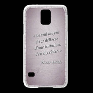 Coque Samsung Galaxy S5 Tentation Rose Citation Oscar Wilde