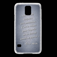 Coque Samsung Galaxy S5 Toujours amoureux Bleu Citation Oscar Wilde