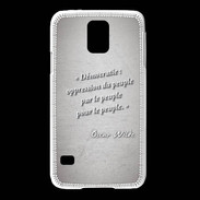 Coque Samsung Galaxy S5 Démocratie Gris Citation Oscar Wilde