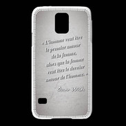 Coque Samsung Galaxy S5 Homme veut Gris Citation Oscar Wilde