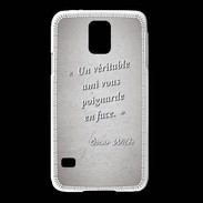 Coque Samsung Galaxy S5 Ami poignardée Gris Citation Oscar Wilde