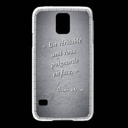 Coque Samsung Galaxy S5 Ami poignardée Noir Citation Oscar Wilde