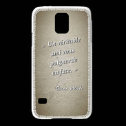 Coque Samsung Galaxy S5 Ami poignardée Sepia Citation Oscar Wilde