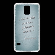 Coque Samsung Galaxy S5 Ami poignardée Turquoise Citation Oscar Wilde
