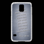 Coque Samsung Galaxy S5 Bons heureux Bleu Citation Oscar Wilde