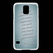 Coque Samsung Galaxy S5 Bons heureux Turquoise Citation Oscar Wilde