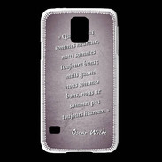 Coque Samsung Galaxy S5 Bons heureux Violet Citation Oscar Wilde