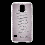 Coque Samsung Galaxy S5 Bons heureux Rose Citation Oscar Wilde