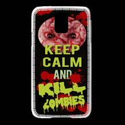 Coque Samsung Galaxy S5 Keep Calm and Kill Zombies Noir