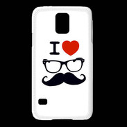 Coque Samsung Galaxy S5 I love Lunette Moustache