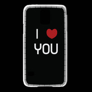 Coque Samsung Galaxy S5 I love you noir