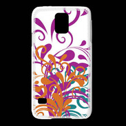 Coque Samsung Galaxy S5 motif floral orange