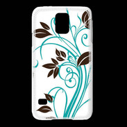 Coque Samsung Galaxy S5 motif floral bleu clair