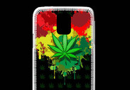 Coque Samsung Galaxy S5 Feuille de cannabis et cœur Rasta