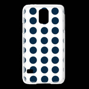 Coque Samsung Galaxy S5 pois bleu marine