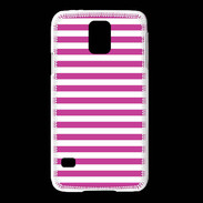Coque Samsung Galaxy S5 rayures blanches et roses
