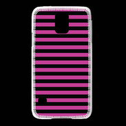 Coque Samsung Galaxy S5 rayures noires et roses