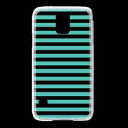 Coque Samsung Galaxy S5 rayures noires et bleues