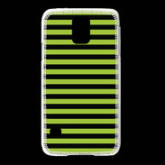 Coque Samsung Galaxy S5 rayures noires et vertes